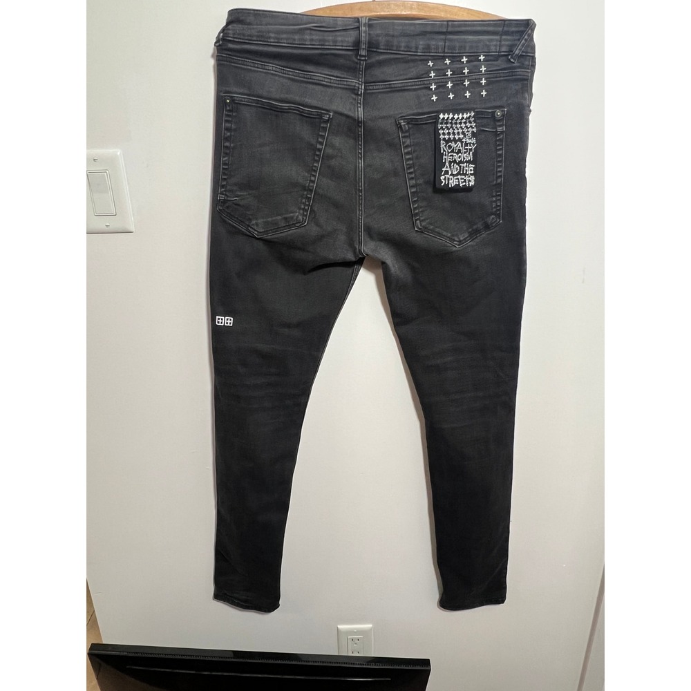 Ksubi Chitch Faded Black Slim Tapered Jeans Mens Size 34 Royalty Heroism Tag